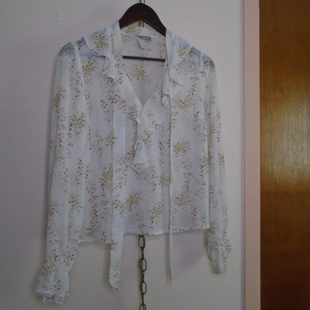 Forever 21 Vintage Style Floral Sheer Blouse